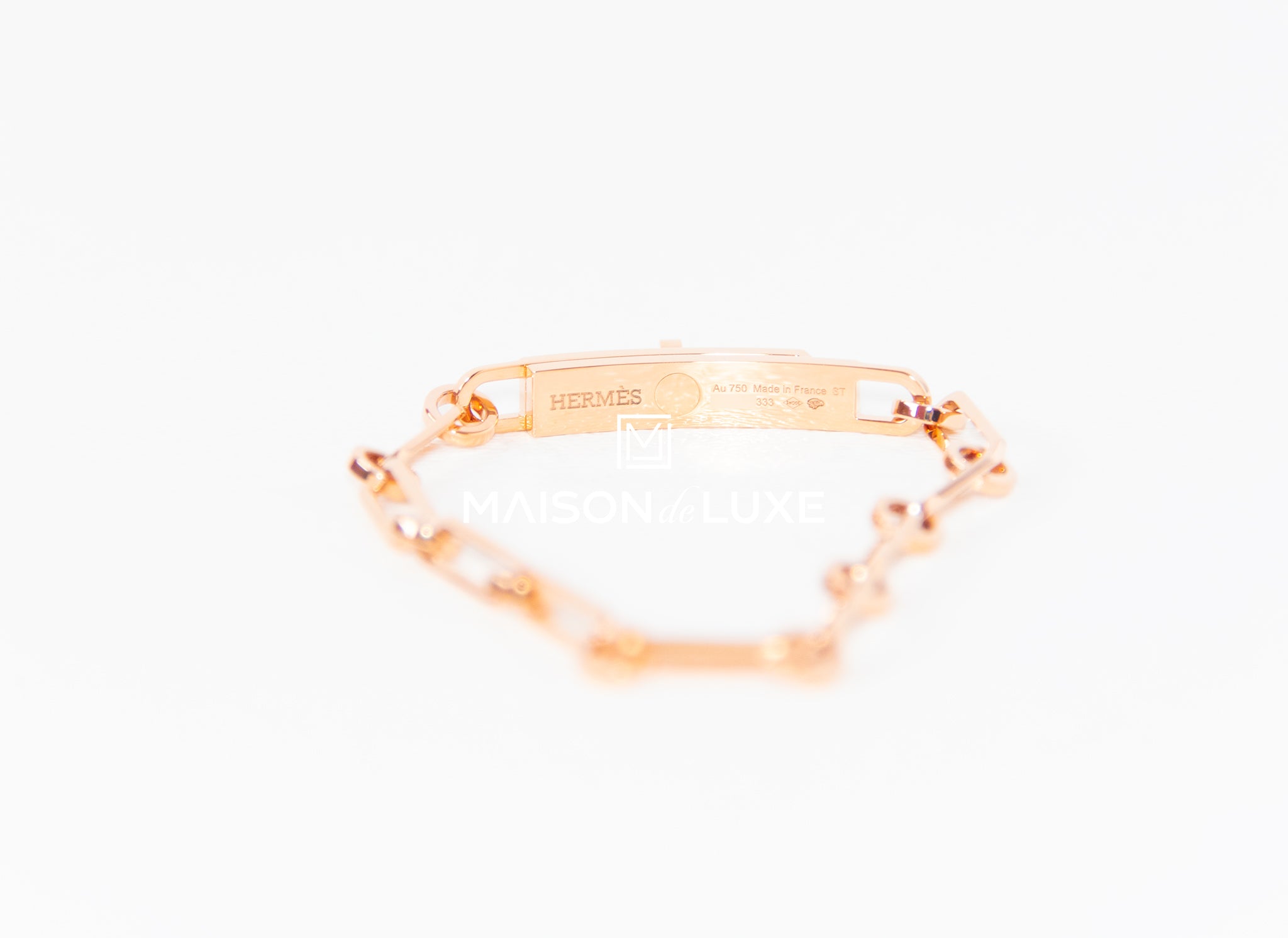 Hermes Rose Gold Diamond Kelly Chaine Bracelet ST – MAISON de LUXE