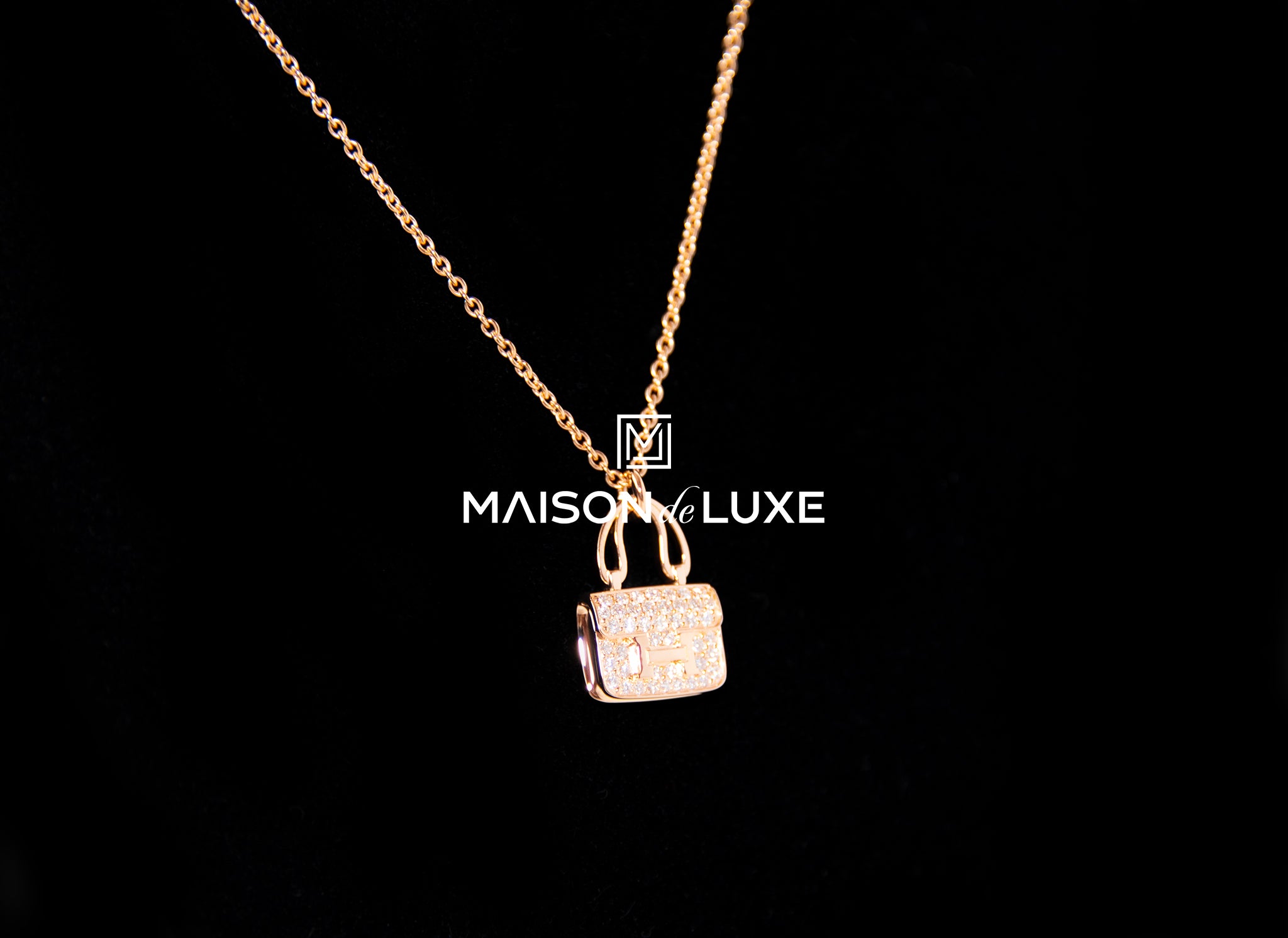 Hermes bag charm necklace