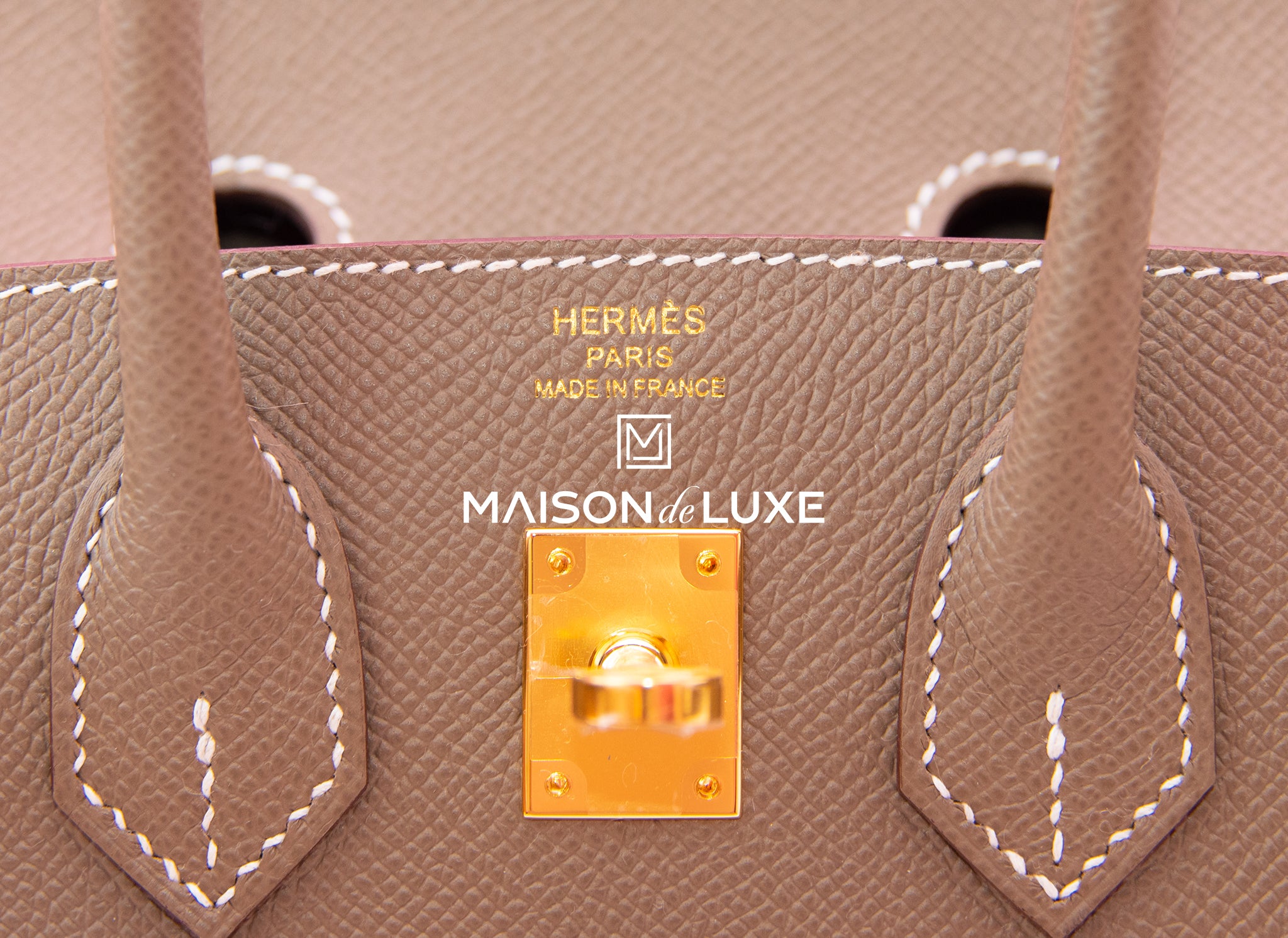 Hermes Birkin Sellier 25 Etoupe Gray Epsom Gold Hardware