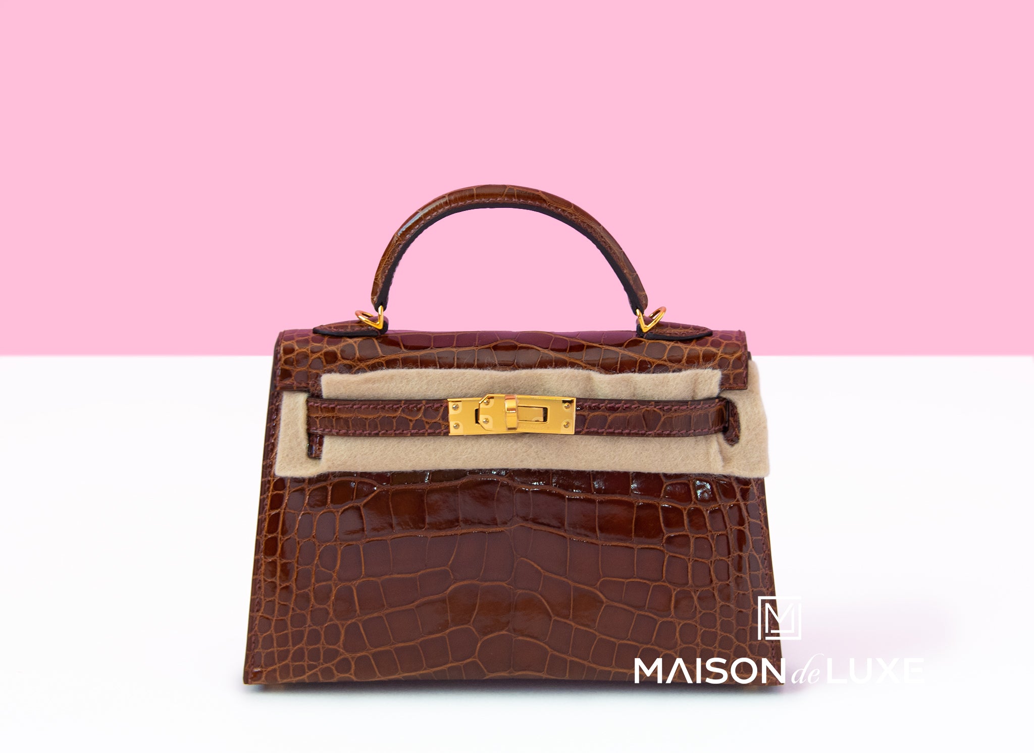 Hermes Mini Kelly II 20 Miel Brown Shiny Alligator Crocodile Gold – MAISON  de LUXE