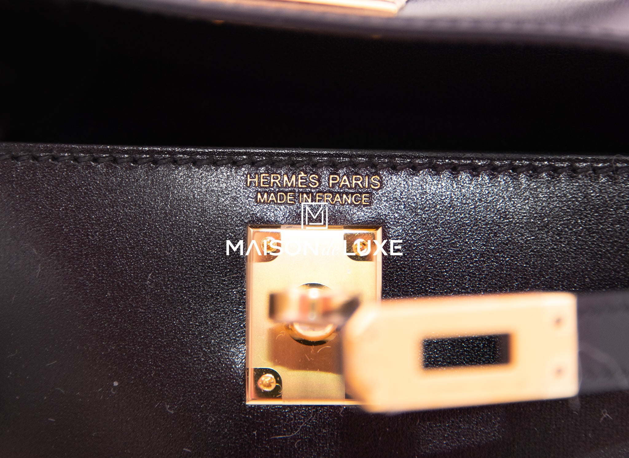 Hermes Vintage Mini Kelly 20 Sellier Soleil Bag Box Leather Gold Hardware