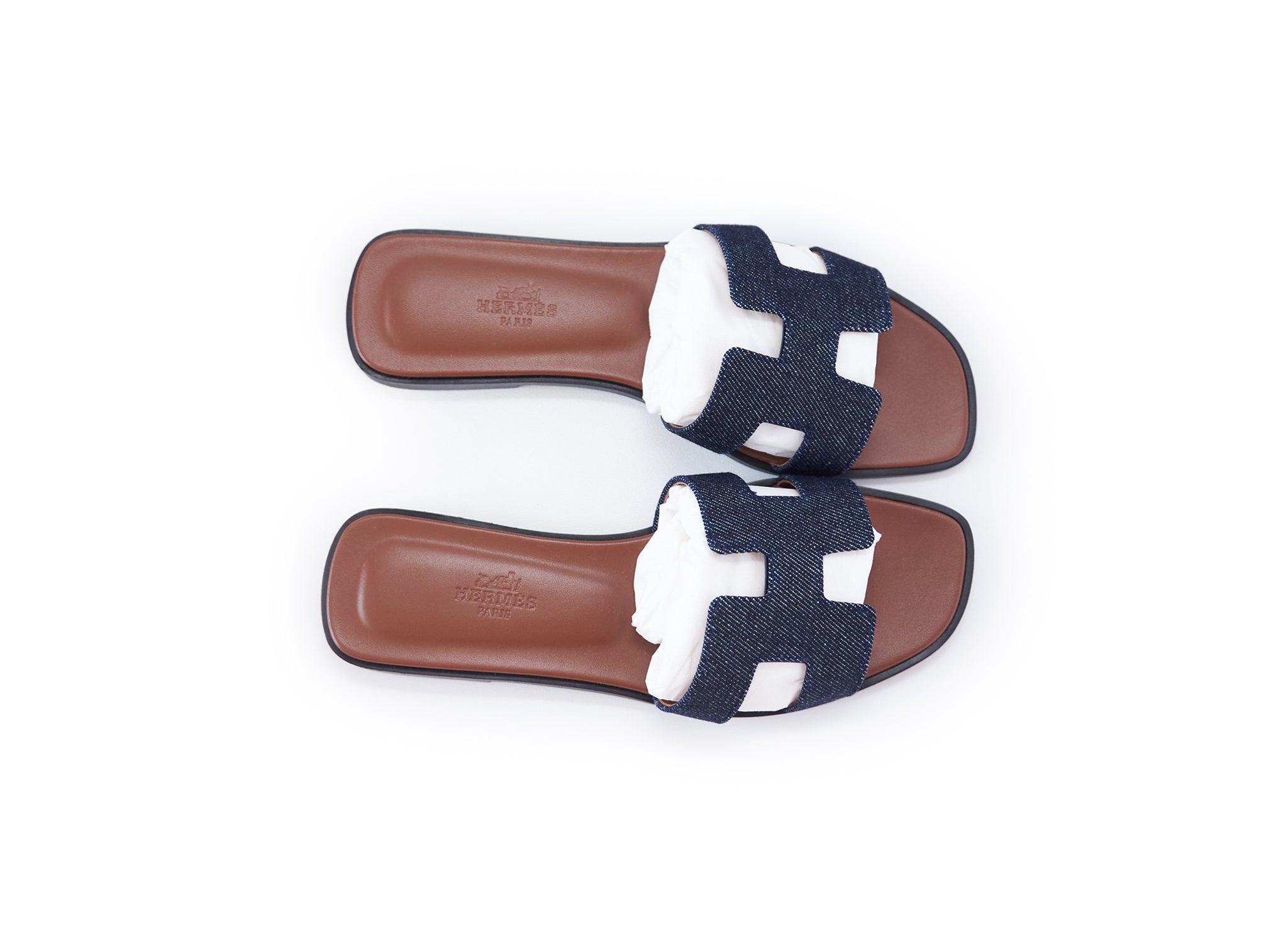 Hermes Women's Denim Bleu Brut Oran Sandal Shoes – MAISON de LUXE