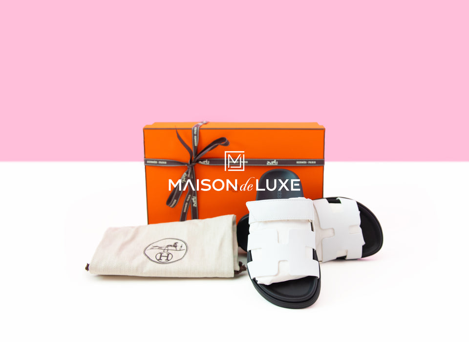Hermes Women's White Chypre Sandal 36