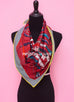 Hermes "Fouets et Badines" Red Twill Silk 90 cm Scarf
