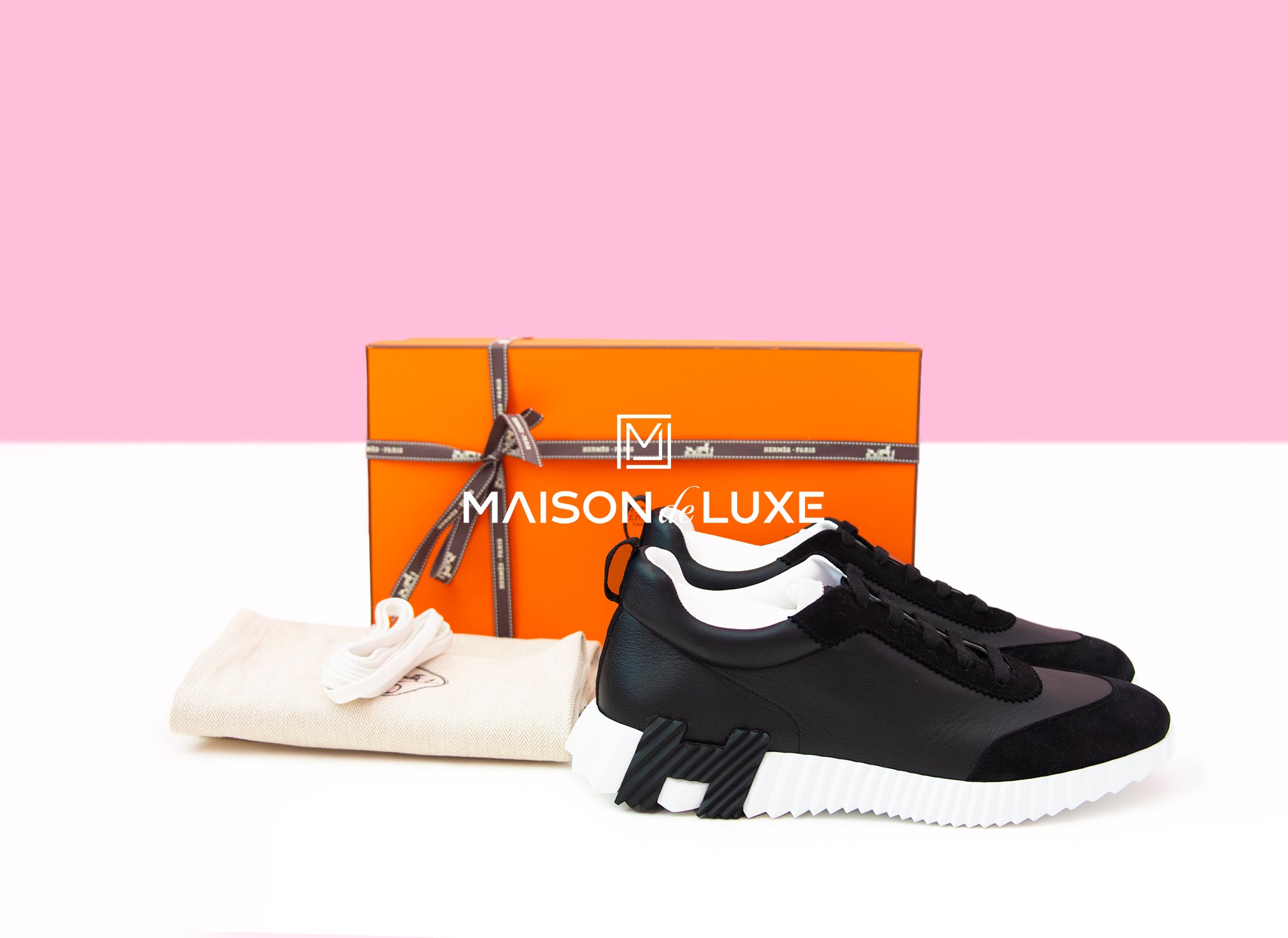 Hermes Men’s Black Bouncing 45 Sneaker Shoes – MAISON de LUXE