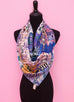 Hermes "Animapolis" Blue Twill Silk 90 cm Scarf