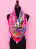 Hermes "L'Art du Sarasa" Pink Twill Silk 90 cm Scarf