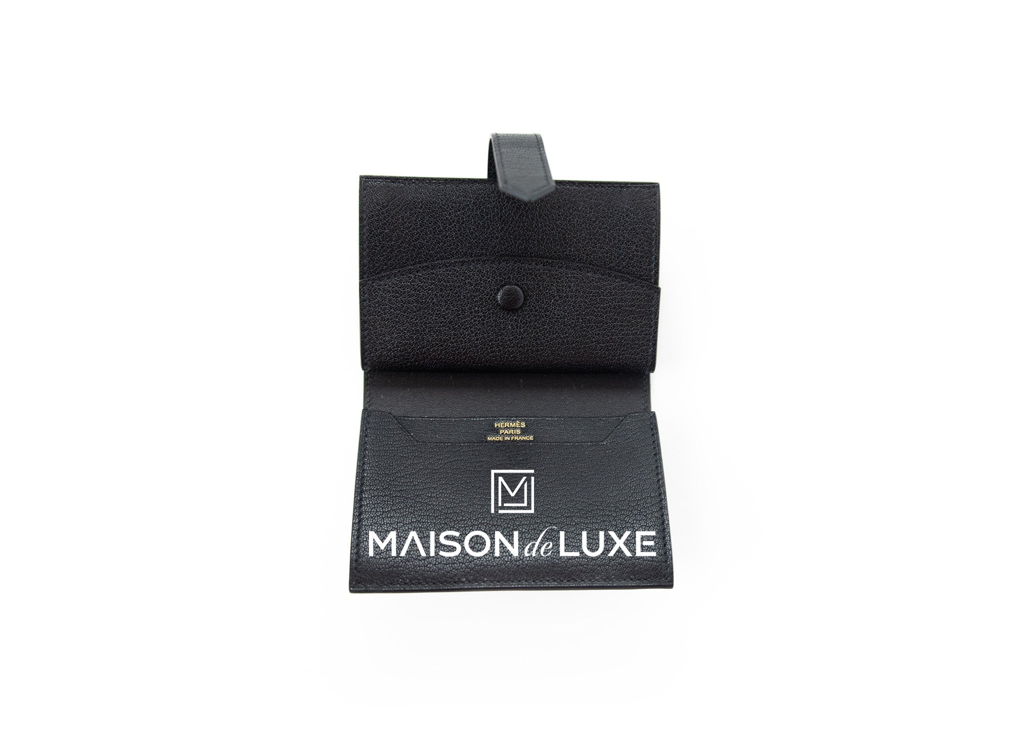 Hermes Bearn Mini Wallet Black MAISON de LUXE