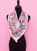 Hermes "La Patisserie Francaise" Pink Twill Silk 90 cm Scarf