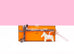 Hermes Craie / Gold / Mauve Pale Rodeo Bag Charm PM