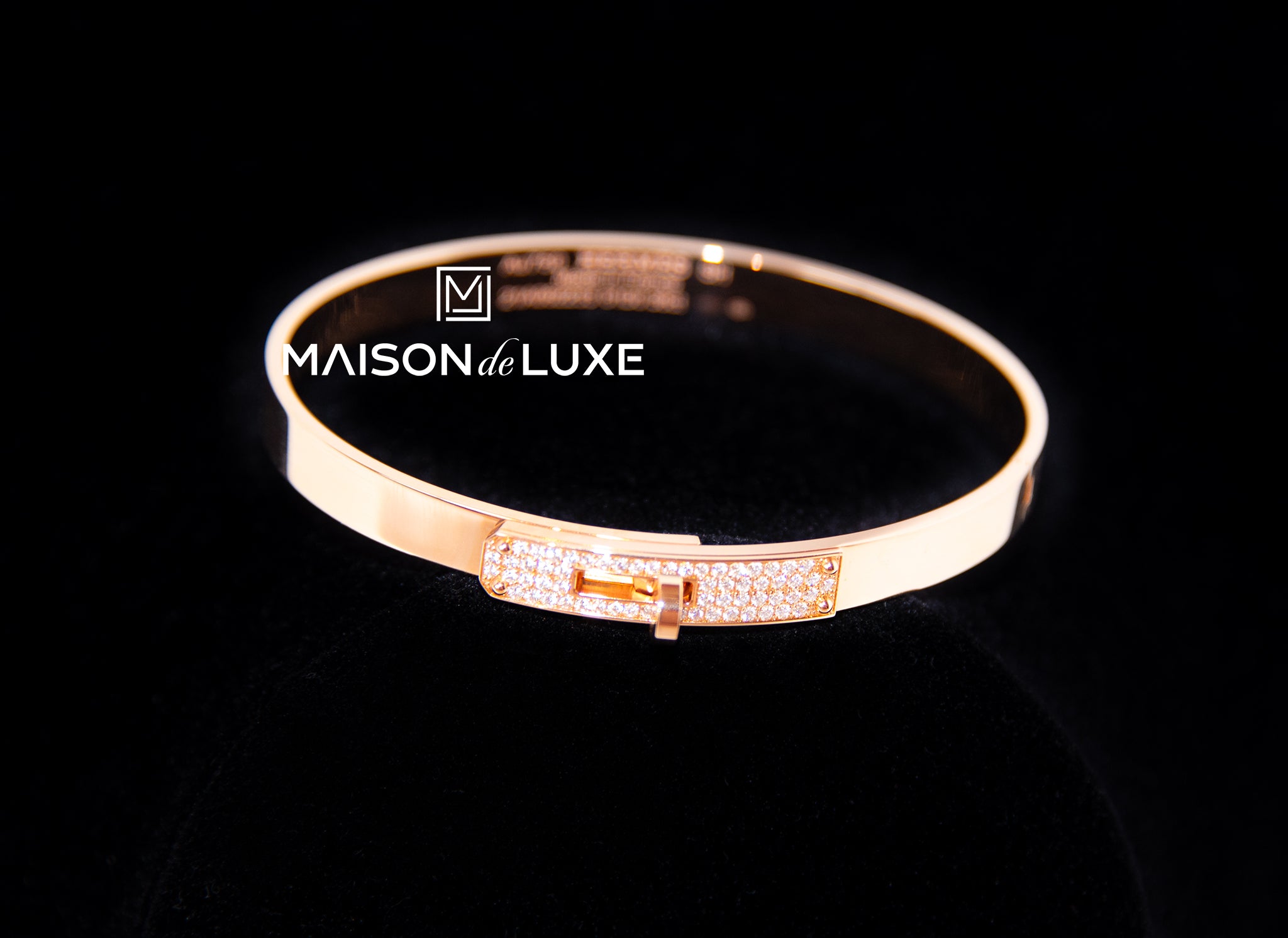 Hermes 18K Rose Gold Collier de Chien CDC Bangle ST Bracelet Cuff – MAISON  de LUXE