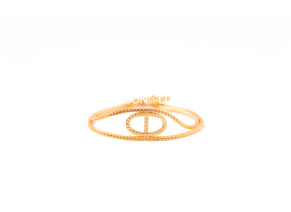 Hermes Yellow Gold Chaine d'ancre Danae Bracelet 17