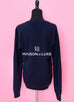Hermes Blue Marine V-Neck Cashmere Sweater L