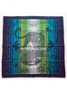 Hermes "Jungle Love Rainbow" Blue Twill Silk 90 cm Scarf