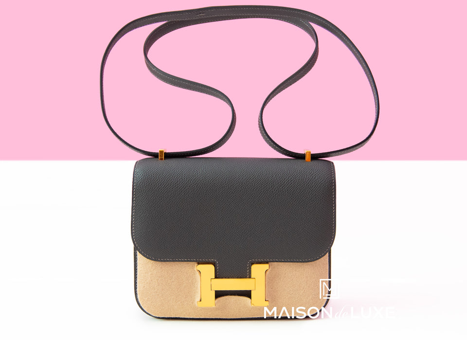 Hermes Mauve Sylvestine Pink Epsom Constance Mini 18/19 Handbag 