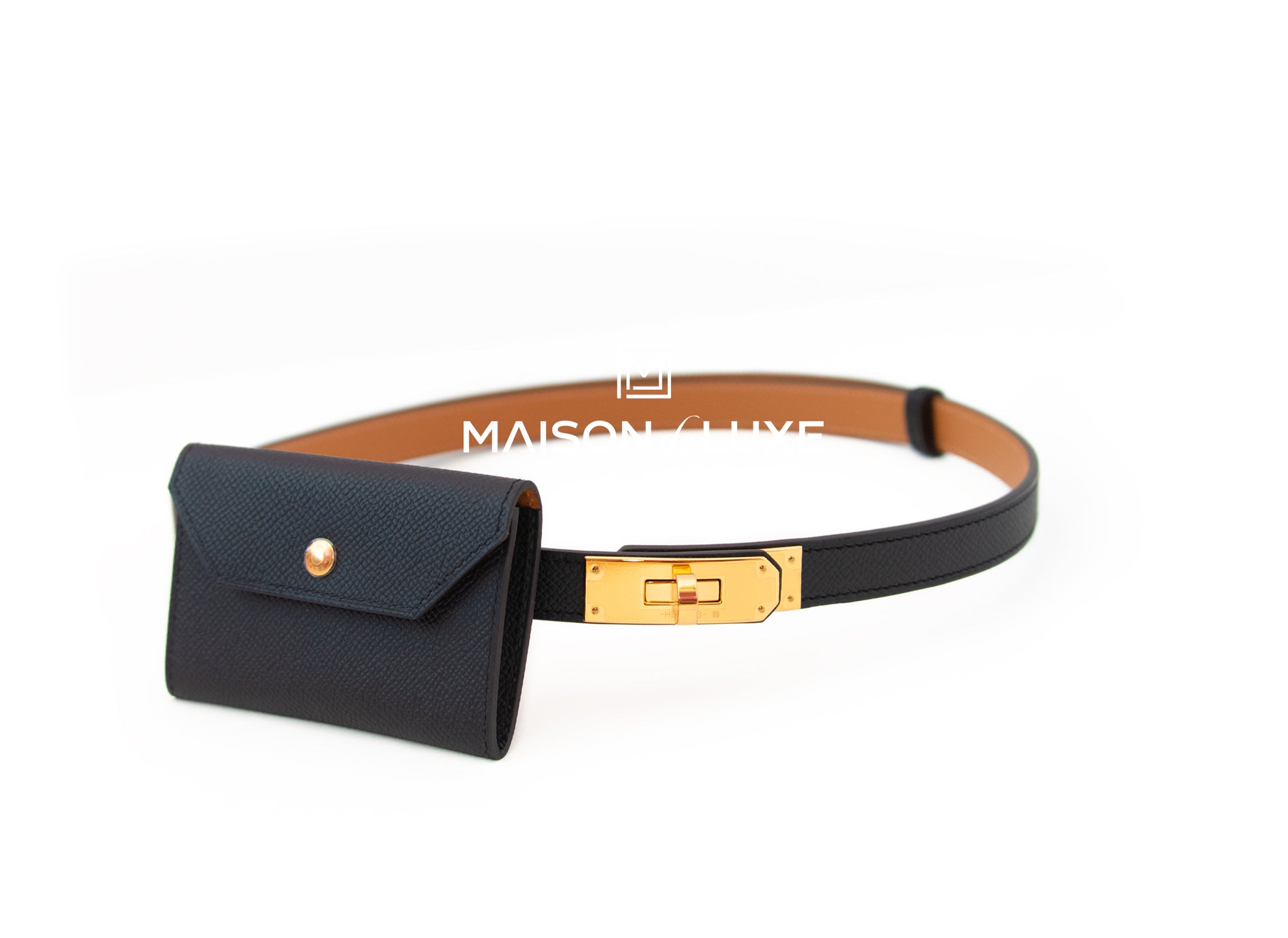 Hermes Kelly Pocket 18 Belt Black Epsom Gold Hardware – MAISON de LUXE
