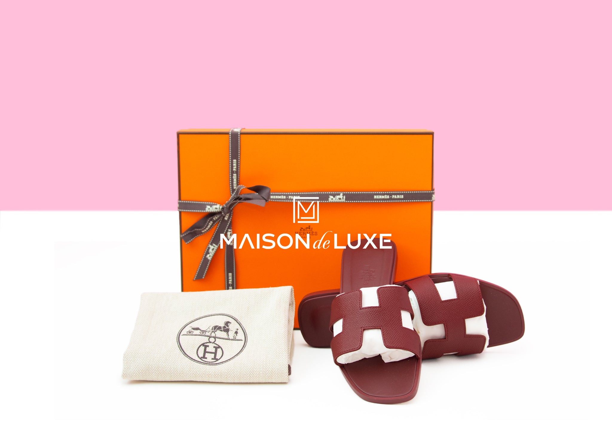 Hermes Women's Rouge H Red Oran Sandal 37 Shoes – MAISON de LUXE