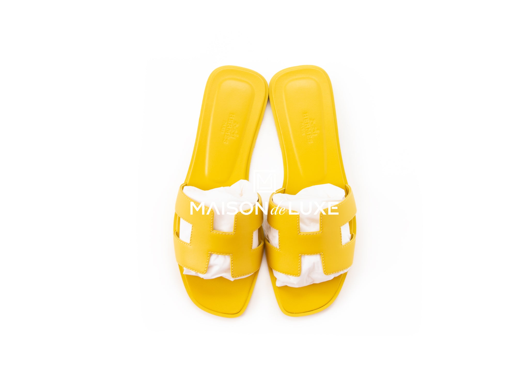 Hermes Women's Jaune Imperial Yellow Oran Sandal 37 Shoes – MAISON