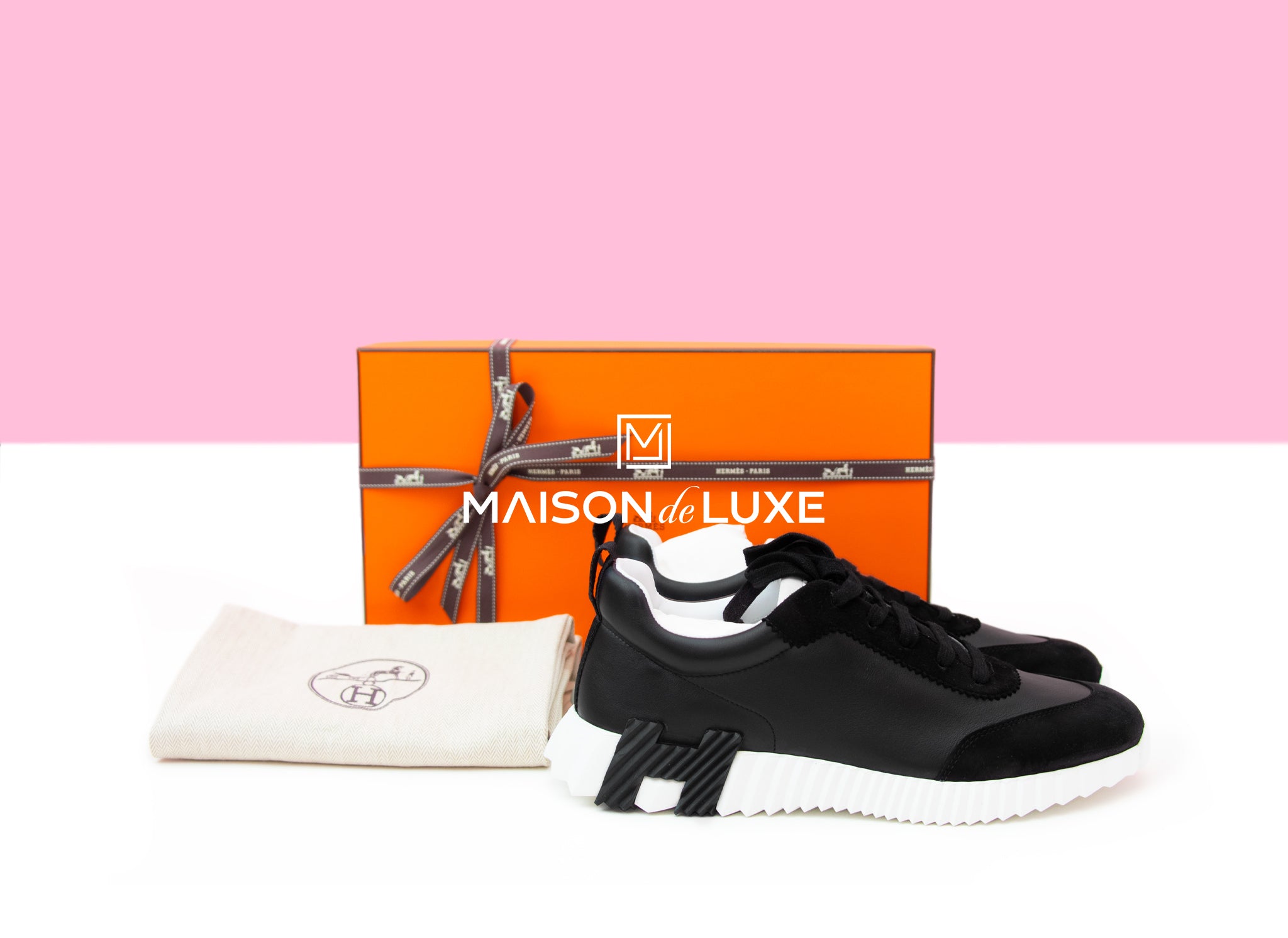 Hermes Men's Black Bouncing 43 Sneaker Shoes – MAISON de LUXE