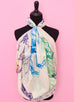 Hermes "Pirouette au Galop" White Cashmere 140 GM Shawl