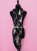 Hermes "Jungle Love Tattoo" Black Cashmere 140 GM Shawl Scarf