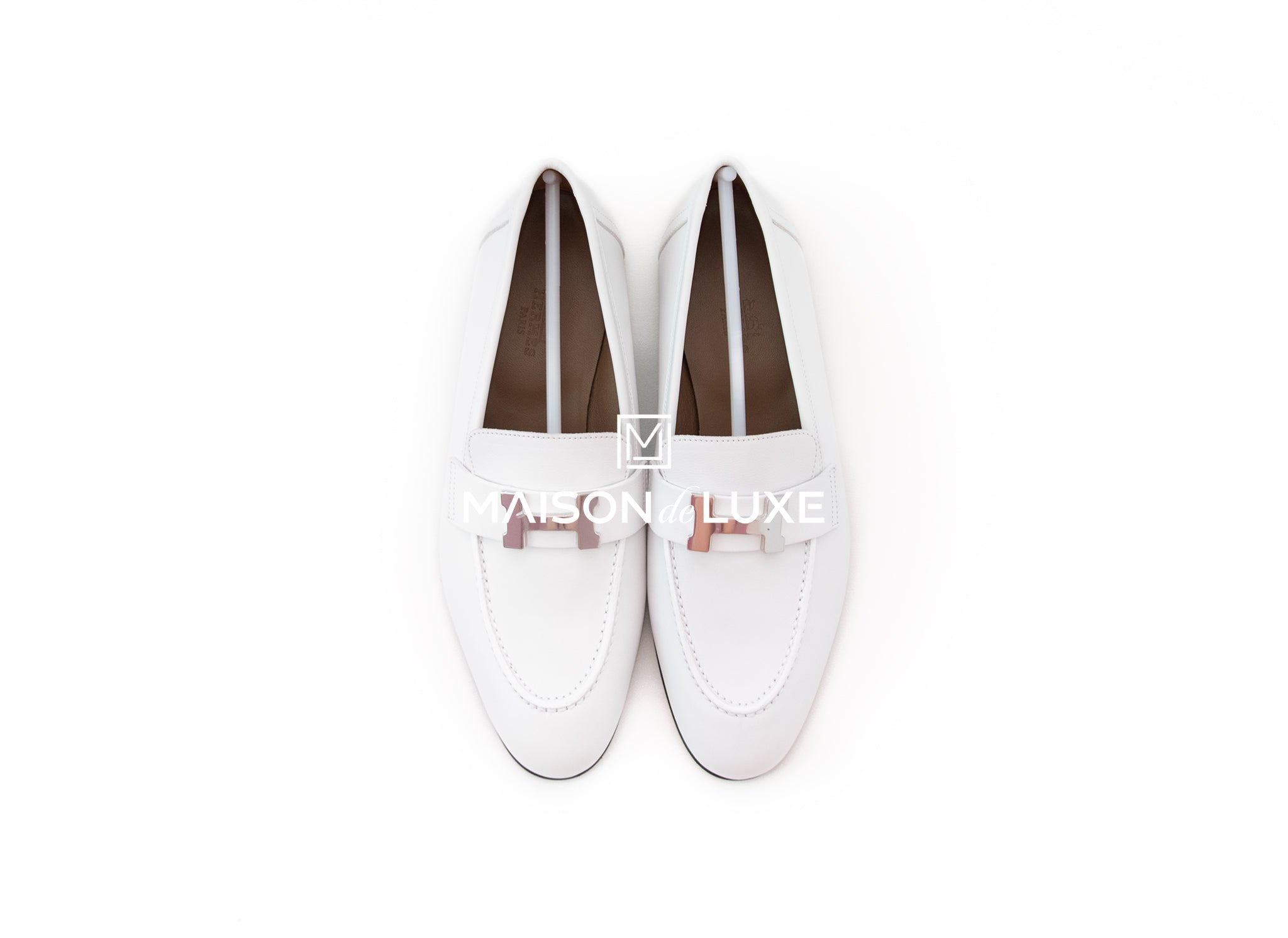 Hermes Women's White Paris Loafer 36 Shoes