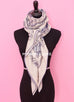Hermes "Les Cabanes" Blue Cashmere 140 GM Shawl