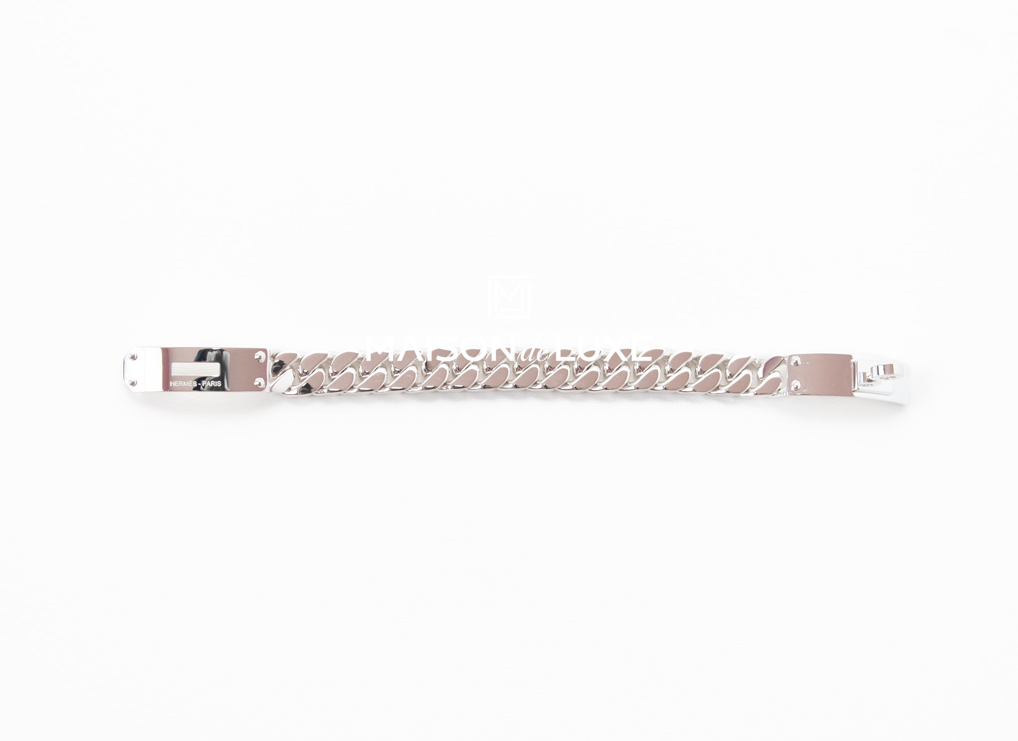 Hermes Sterling Silver Kelly Gourmette GM Bracelet St