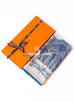 Hermes "Les Cabanes" Blue Cashmere 140 GM Shawl