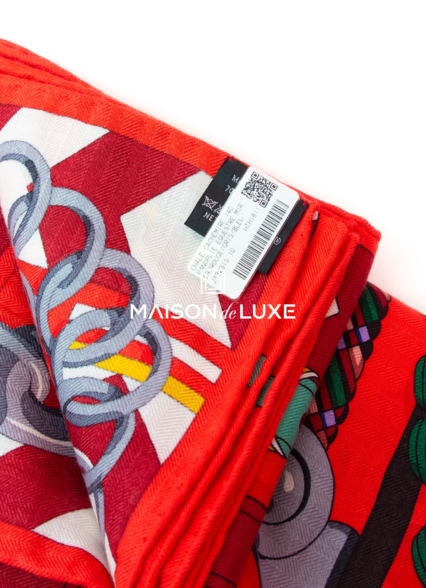 Hermes Cheval À La Couverture Red Cashmere 140 GM 55 Shawl Scarf –  MAISON de LUXE