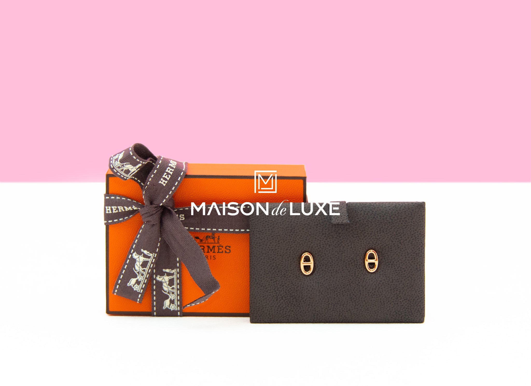 Hermes rose sales gold earrings
