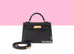 Hermes Mini Kelly II 20 Black Madame & Lizard Touch Gold Hardware