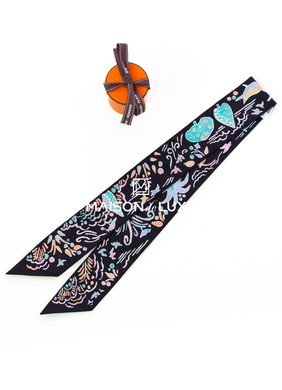 Hermes Blue Bow Tie Twilly Scarf Shawl Wrap for Birkin Kelly Constance –  MAISON de LUXE