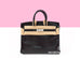 Hermes Birkin 25 Black Shiny Lizard Palladium Hardware