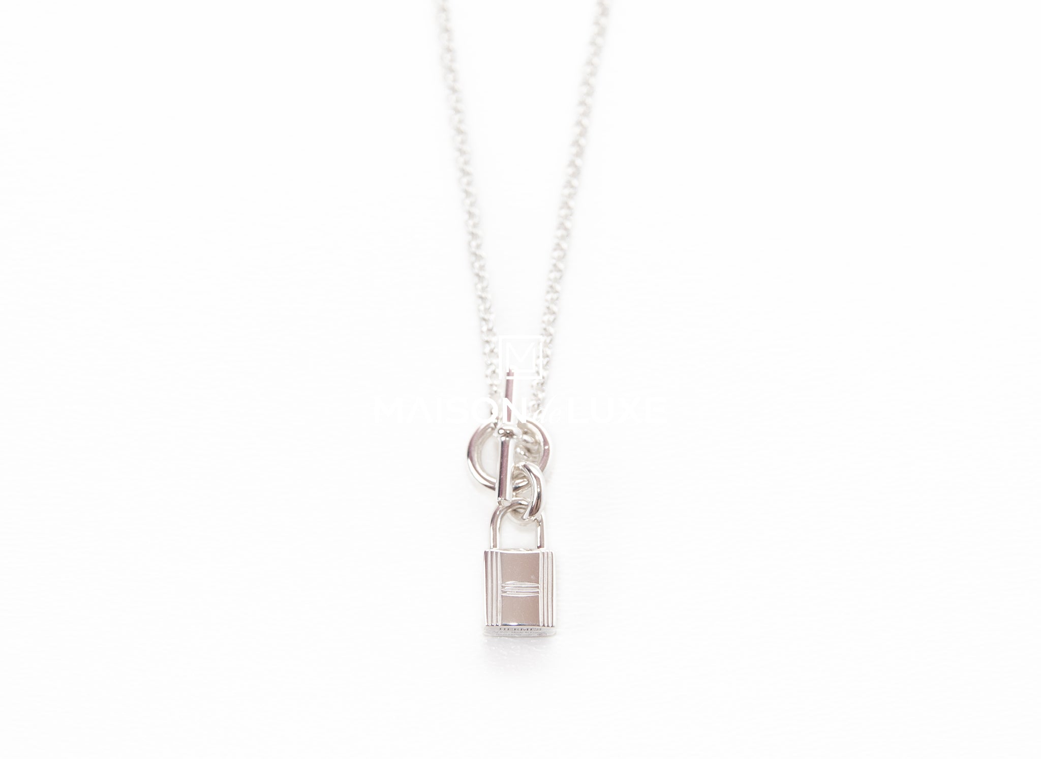 Hermes Sterling Silver Amulettes Kelly Cadenas Pendant Necklace