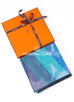 Hermes "Le saut H" Blue Twill Silk 90 cm Scarf