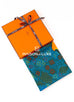 Hermes "L'Esprit de la Forêt" Orange Twill Silk 90 cm Scarf