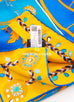 Hermes "Coupe de Gala" Blue Wash Twill Silk 90 cm Scarf