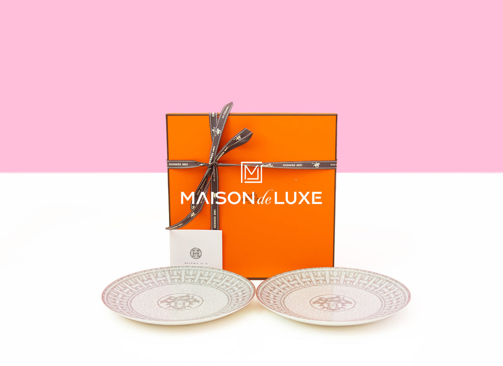 Hermes Classic Mosaique au 24 Platinum Dessert Plate