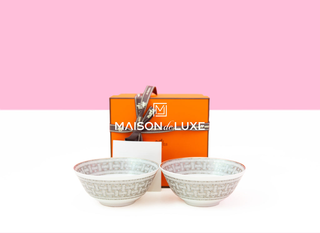 Hermes Classic Mosaique au 24 Platinum Rice Bowl