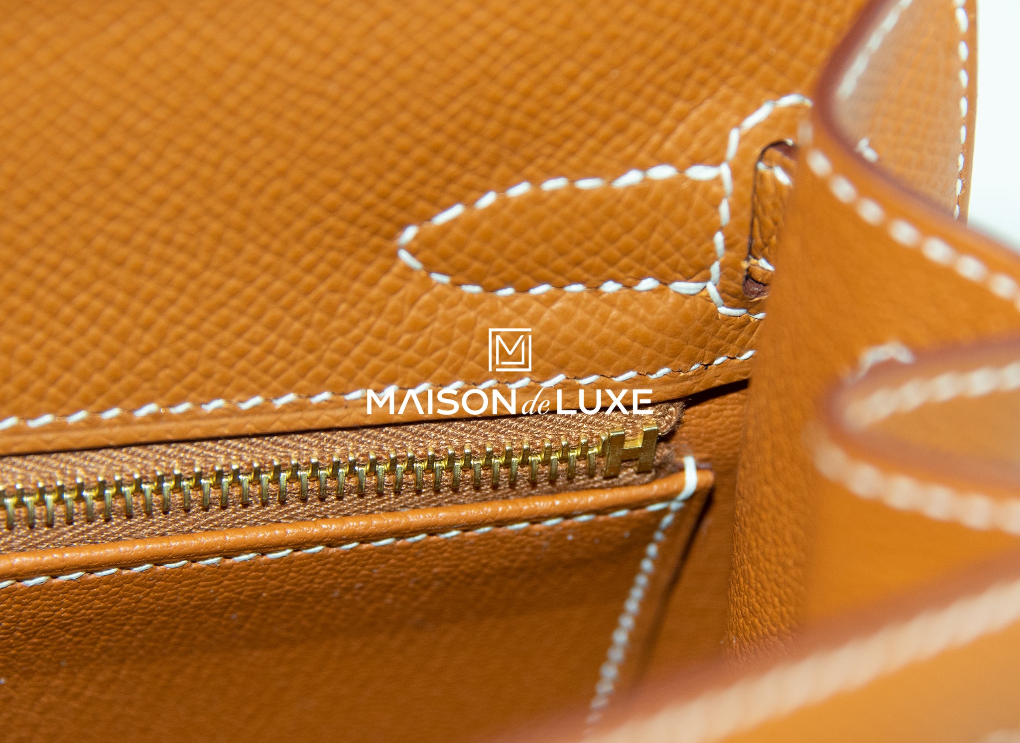 Hermes Gray Brown Etoupe Sellier Epsom Kelly 25 Bag Handbag Gold – MAISON  de LUXE