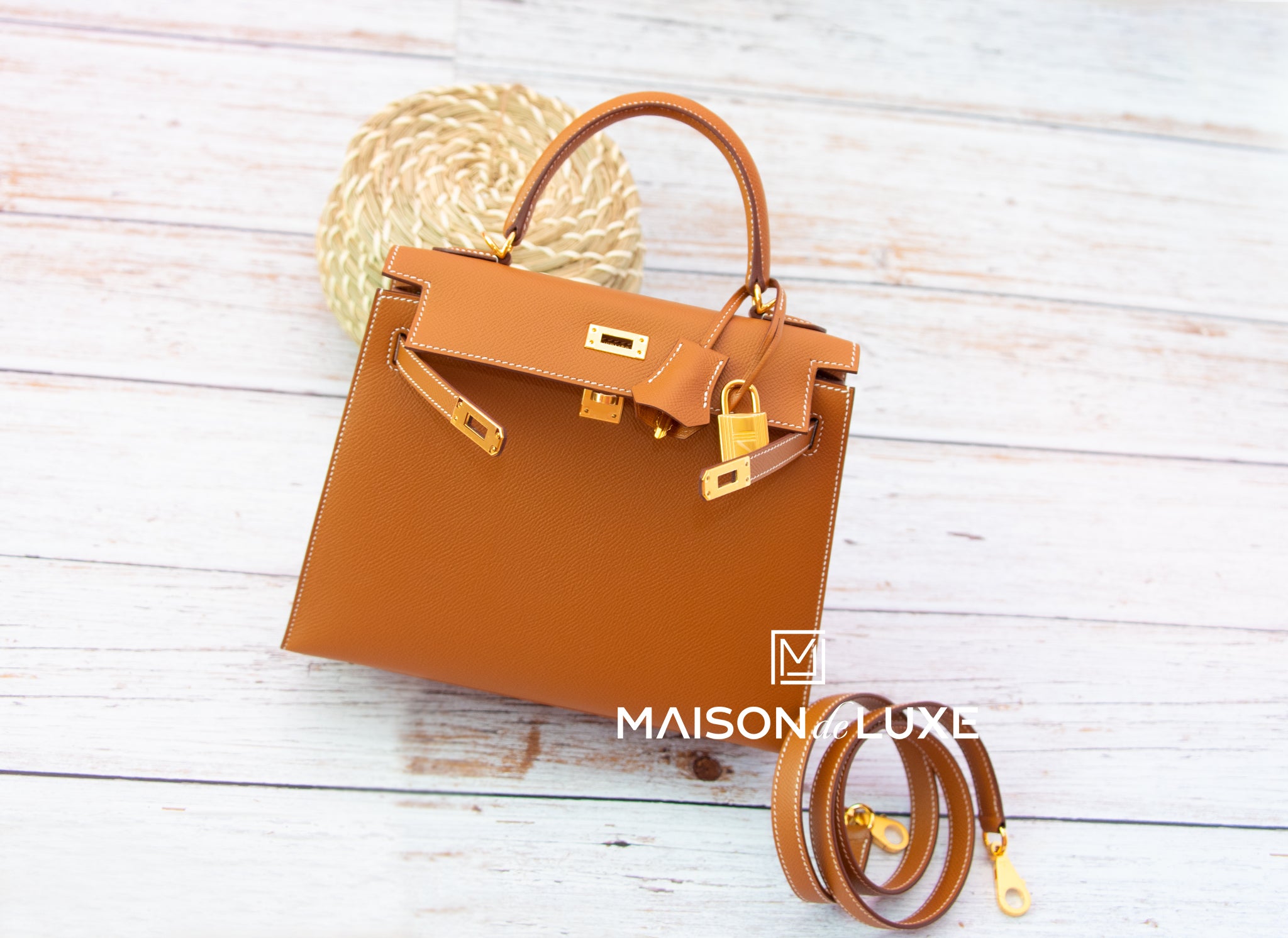 Hermes Gold Brown Sellier Epsom Gold Hardware Kelly 25 Handbag Bag – MAISON  de LUXE