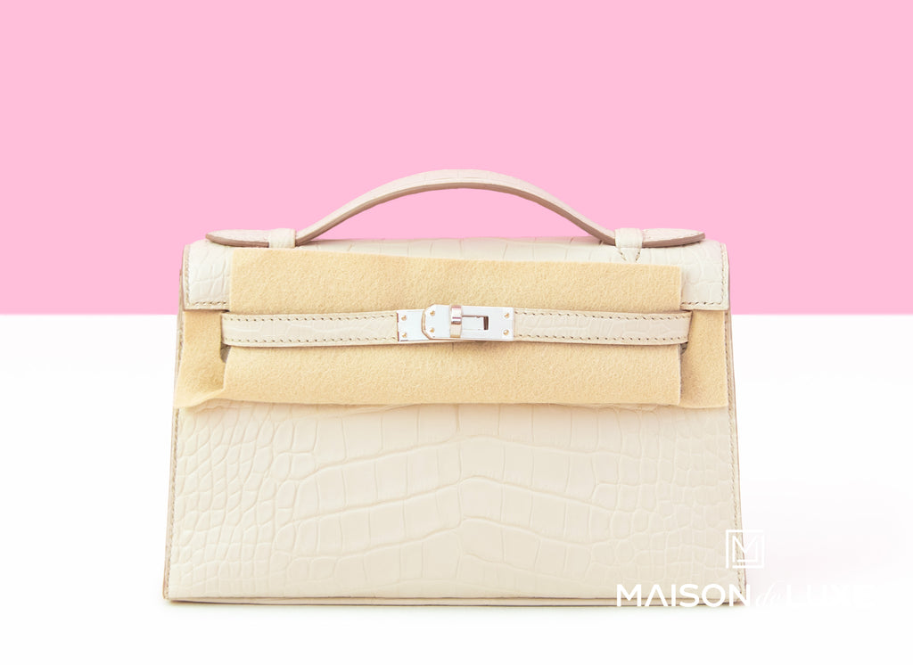 Hermes Mini Kelly Pochette Beton Matte Alligator