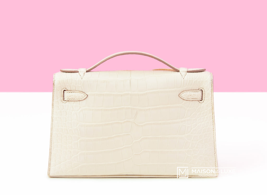 Hermès Pochette Kelly Rose Scheherazade Alligator Lisse with