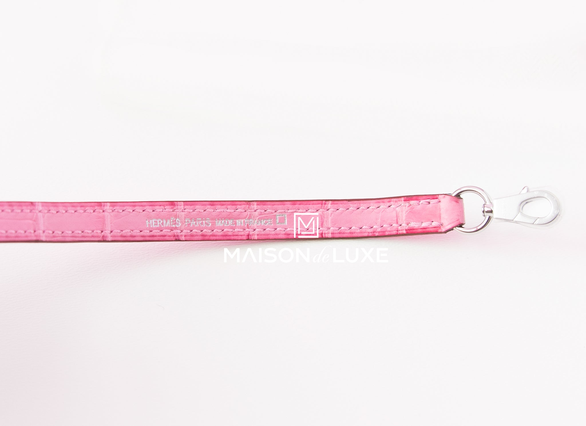 Hermes 5P Bubblegum Pink Crocodile Mini Kelly II 20 cm - MAISON de LUXE