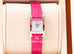 Hermes Diamond H Hour Watch PM Raspberry Crocodile Strap