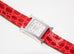 Hermes Diamond H Hour Watch PM Braise Ferrari Red Crocodile Strap