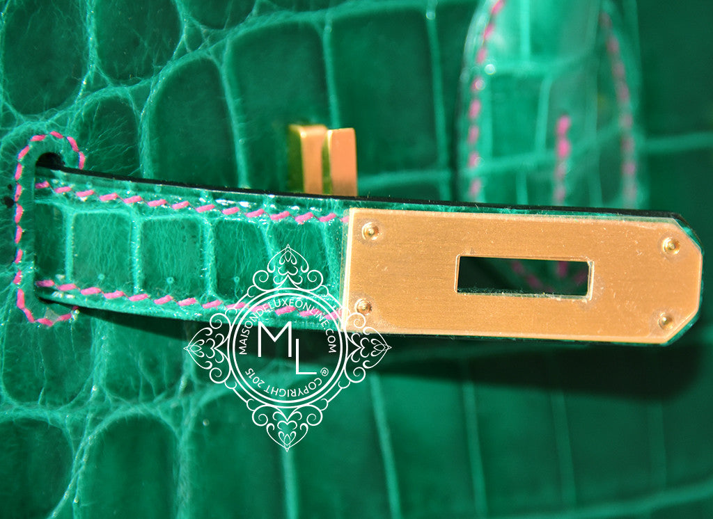 hermes birkin emerald green crocodile