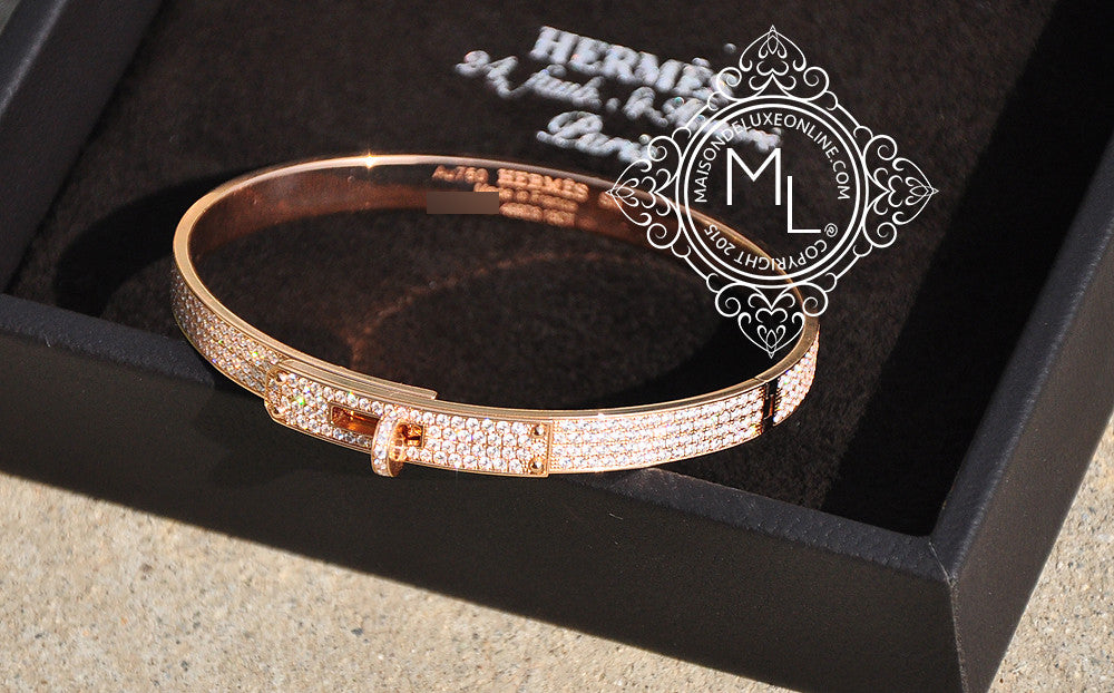 Hermes Rose Gold Pave Diamond Kelly Bracelet SH – MAISON de LUXE