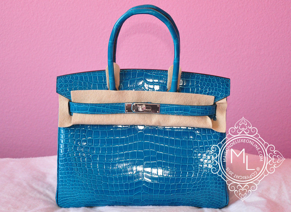 Hermes Birkin 30 mykonos eclat bicolor, Women's Fashion, Bags